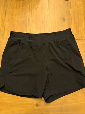 Lands' End Black Women's Athletic Shorts with Wide Waistband